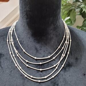 Women's Gold Multilayer Round Beaded Fashion Jewelry Necklace